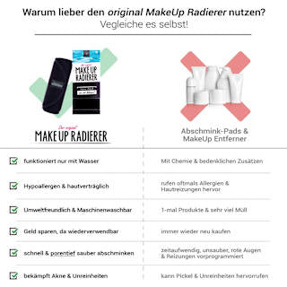 MakeUp Radierer Tuch Schwarz Der original MakeUp Radierer