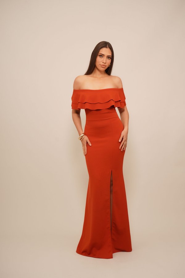 WAL G. ELGIN FRILL NECK DRESS