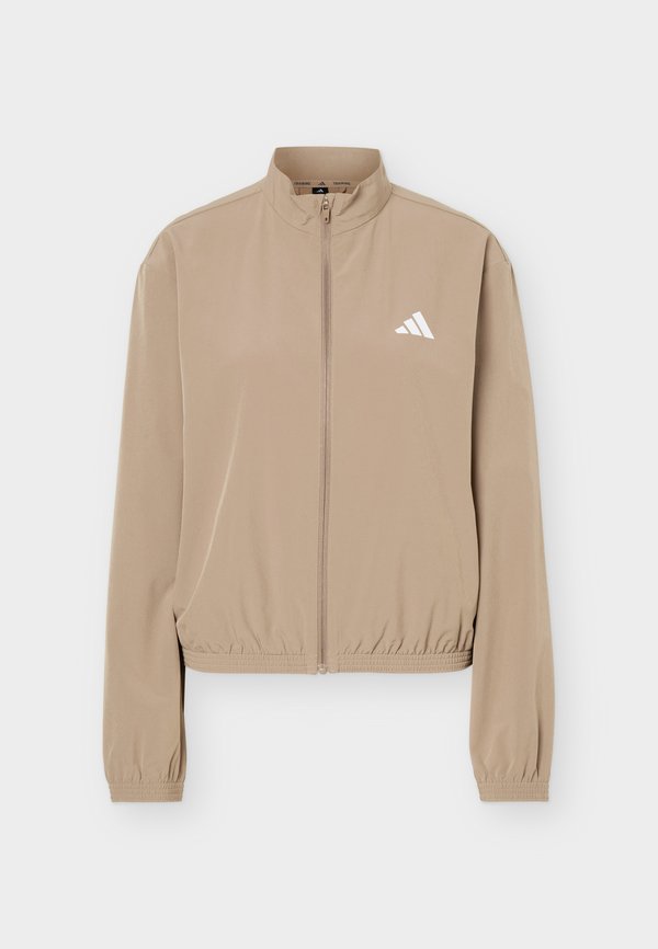 adidas Performance WORKOUT ESSENTIALS 3-STRIPES WOVEN WARM UP JACKET - Training jacket - khaki six/white