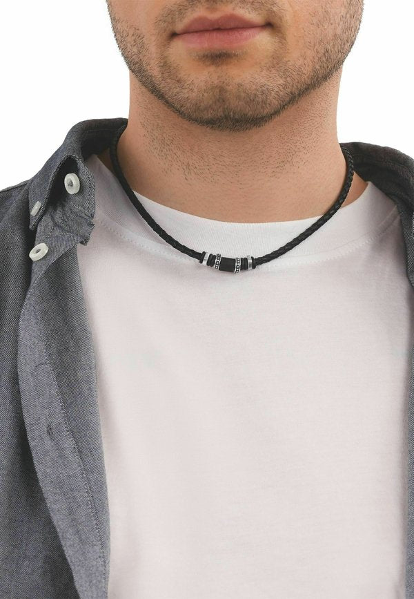 TOM TAILOR Necklace - silver-coloured black