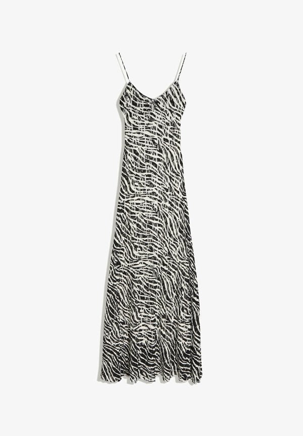 Bershka PRINTED STRAPPY - MIDI DRESS - Maxi dress - white