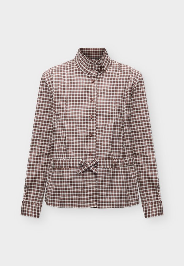 ONLY ONLKEERY HIGHNECK TIE  - Button-down blouse - cappuccino/cloud dancer