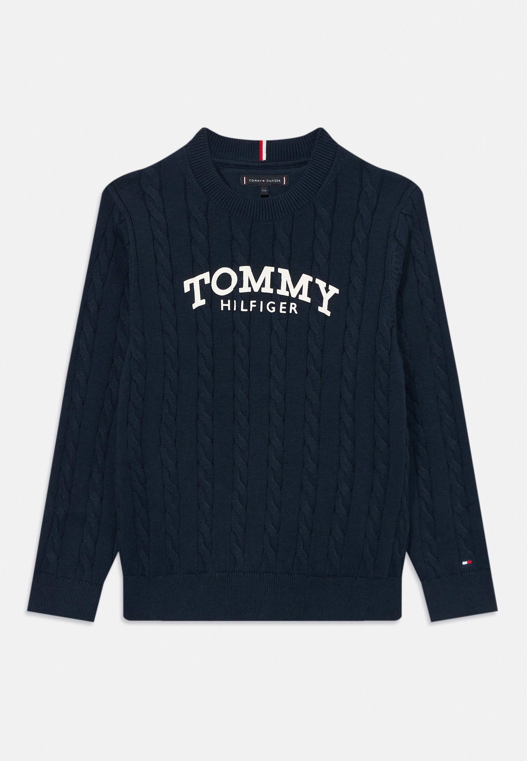 LOGO CABLE KNIT JUMPER Media 1