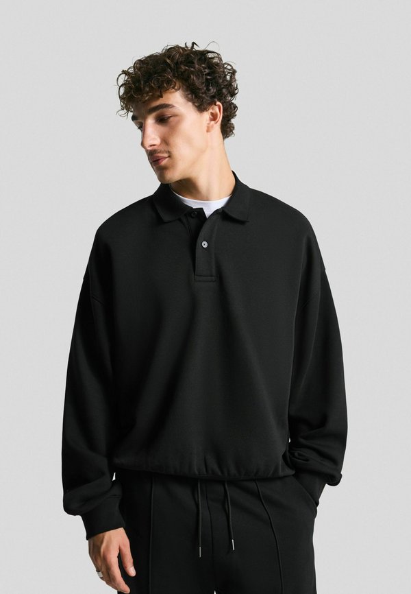 Bershka COLLAR - Long sleeved top - black
