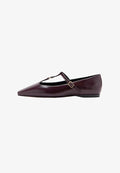 Mango Ankle strap ballet pumps - burgundy