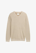 TOM TAILOR MIT V-AUSSCHNITT - Jumper - beige offwhite twotone