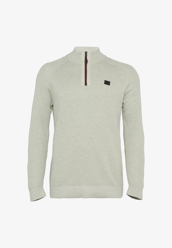 s.Oliver MIT HOCHGESCHLOSSENEM KRAGEN - Jumper - helles beige