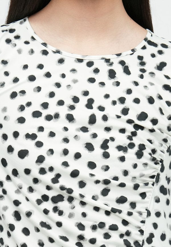 Calvin Klein RUCHED PRINTED MIDI