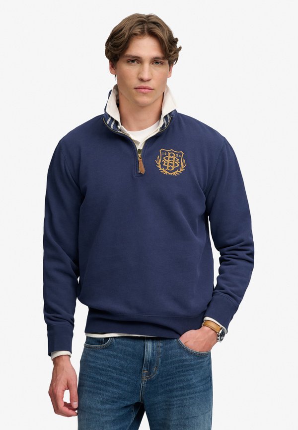 Superdry & Co SUPERDRY GOTHIC VARSITY HALF ZIP SWEATSHIRT.. - Sweatshirt - rich navy