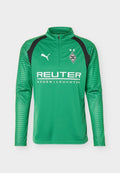 Puma BORRUSIA MÖNCHENGLADBACH TRAINING 1/4 ZIP TOP IND - Club wear - archive green- white