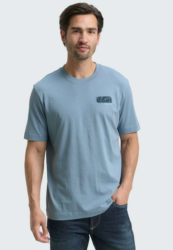 TOM TAILOR Print T-shirt - faded denim blue