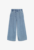 Vero Moda VMVALERIA PULL UP - Wide Leg - light blue denim
