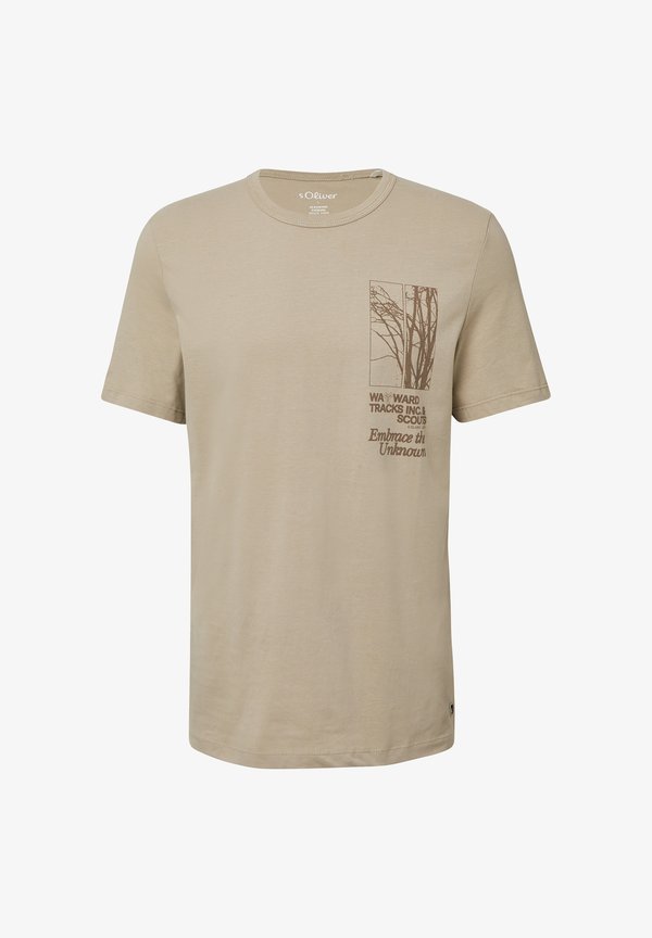 s.Oliver MIT ARTWORK - Print T-shirt - beige