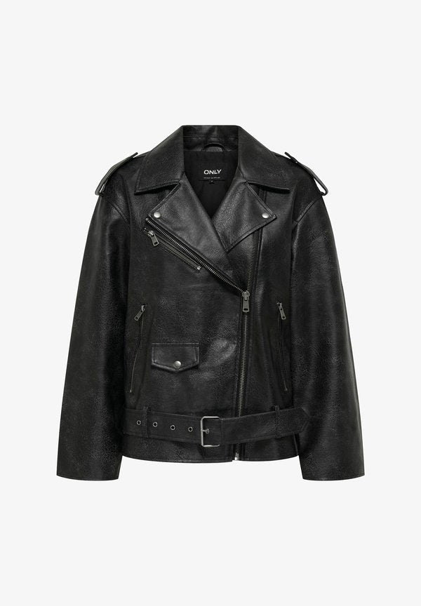 ONLY Biker ONLWAVES Biker - Faux leather jacket - black