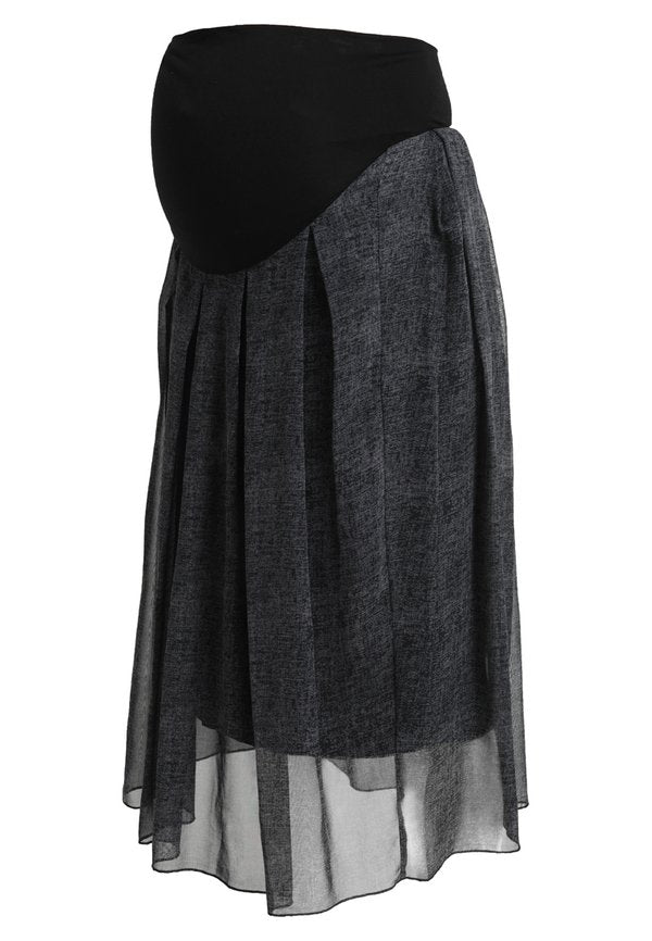 ohma! GEORGETTE MIDI SKIRT PRINTED IN FAKE CHEVIOT