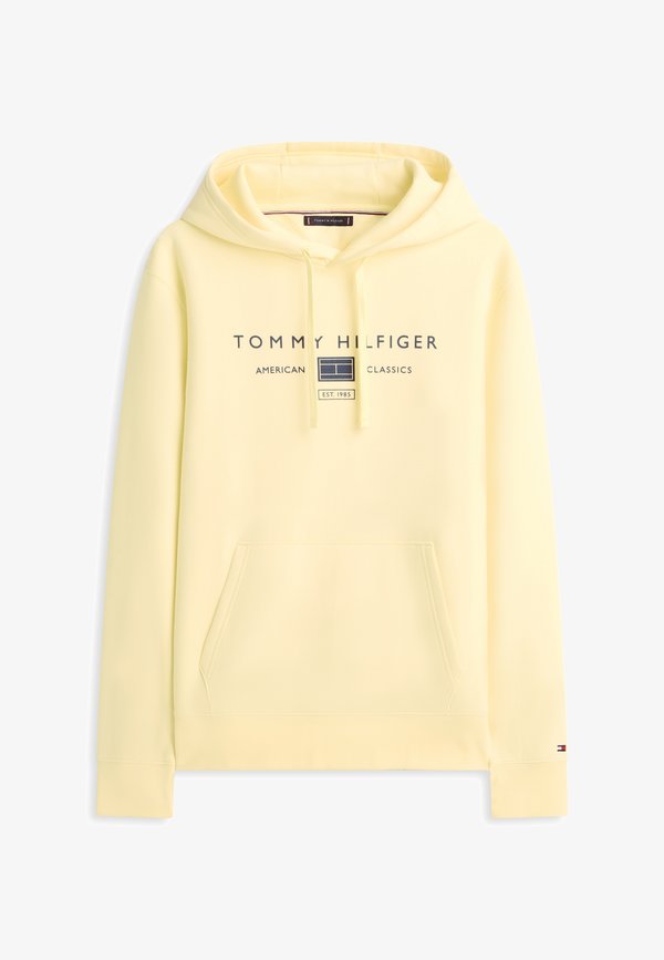 Tommy Hilfiger LOGO TERRY DRAWSTRING HOODY - Hoodie - citronella