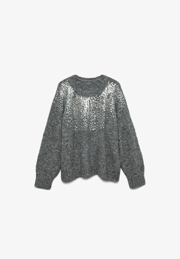 Vero Moda Knitted VMJOLIE Knitted - Jumper - medium grey melange