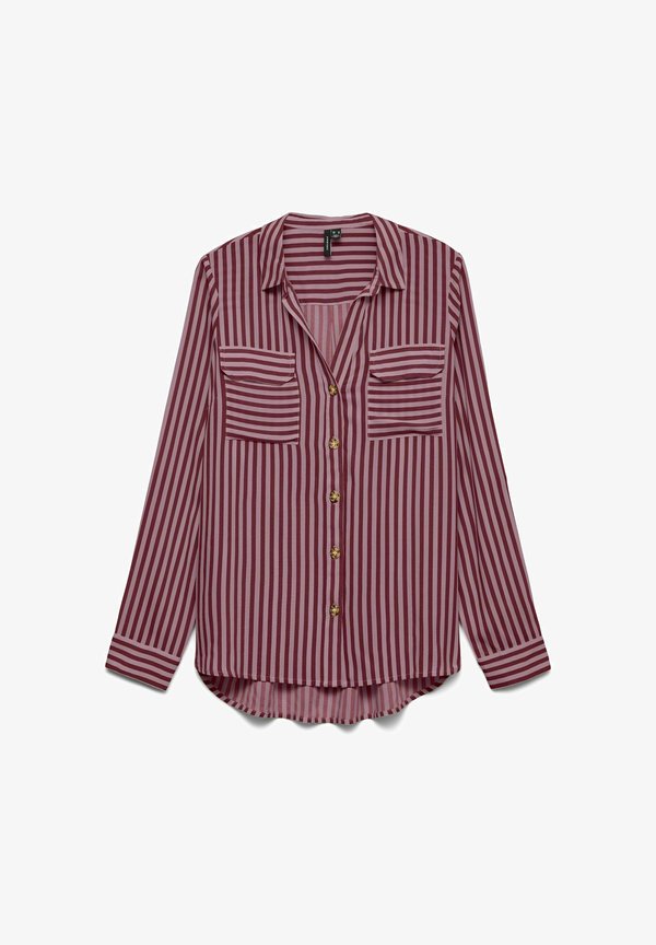 Vero Moda VMBUMPY L/S SHIRT NEW WVN NOOS - Button-down blouse - windsor wine