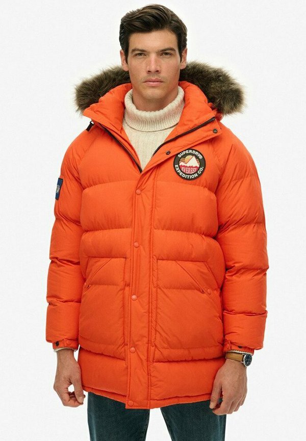 Superdry & Co EVEREST LONGLINE BAFFLED - Winter coat - bold orange