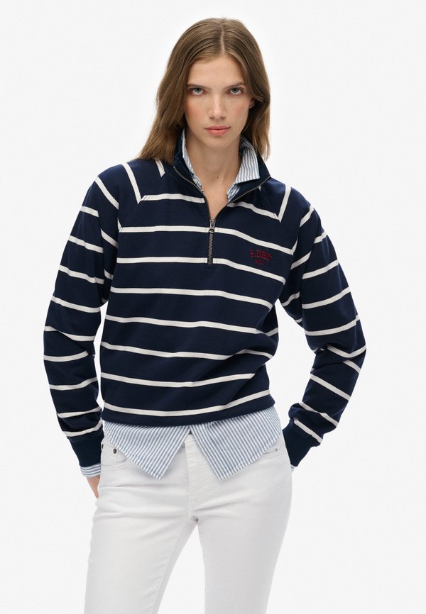 Superdry & Co ATHLETIC ESSENTIALS STRIPE  - Sweatshirt - navy stripe