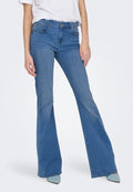 ONLY ONLREESE RETRO - Flared Jeans - medium blue denim
