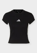 adidas Sportswear ESSENTIALS 3 STRIPES PADDED SLIM BABY - Print T-shirt - black/white