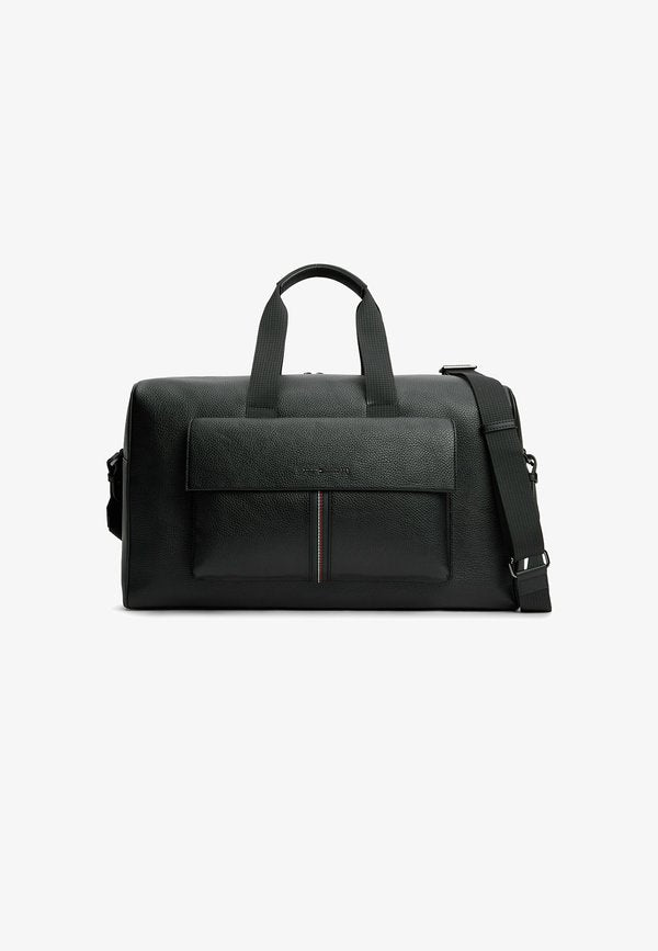 Tommy Hilfiger FLAP POCKET PEBBLE GRAIN DUFFEL - Weekend bag - black