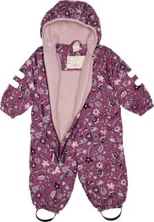 Schneeanzug mit Blumen-Muster, rosa, Gr. 74/80 Dimo
