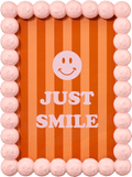 Bilderrahmen aus Polyresin, Smiley, rosa (13x18 cm) dm home