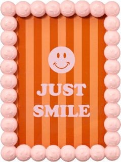 Bilderrahmen aus Polyresin, Smiley, rosa (13x18 cm) dm home
