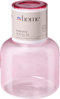 Karaffe aus Glas mit Deckel/Glas, rosa (1000 ml) dm home