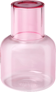 Karaffe aus Glas mit Deckel/Glas, rosa (1000 ml) dm home