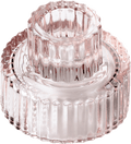 Kerzenhalter 2in1 aus Glas, rosa (4x5 & 5x8 cm) dm home