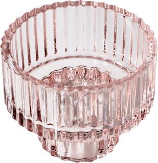 Kerzenhalter 2in1 aus Glas, rosa (4x5 & 5x8 cm) dm home