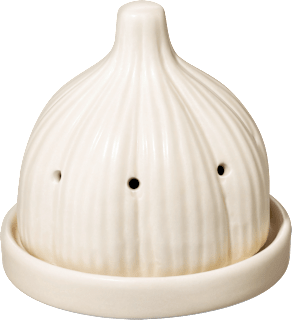 Knoblauchglocke aus Keramik, beige/matt (11x11x11 cm)  dm home