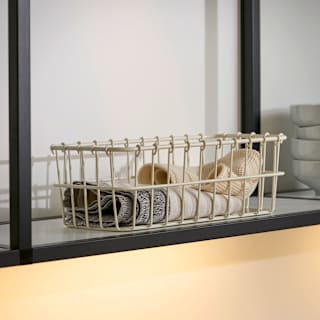 Korb aus Metall rechteckig, offwhite (30x15x10,5 cm) dm home
