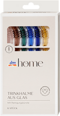 Trinkhalme aus Glas, mehrfarbig dm home