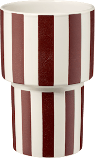 Vase aus Steingut, pflaume gestreift (20x14,5 cm) dm home