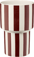 Vase aus Steingut, pflaume gestreift (20x14,5 cm) dm home