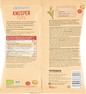 Babysnack Knusper-Flips Süßkartoffel-Apfel, ab dem 8. Monat dmBio