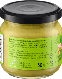 Brotaufstrich, Erbsen Hummus dmBio