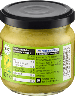 Brotaufstrich, Erbsen Hummus dmBio