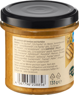Brotaufstrich, Mediterranes Gemüse & Käse dmBio