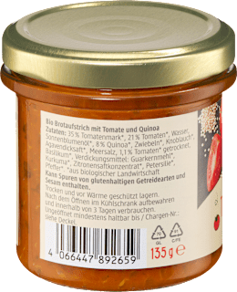 Brotaufstrich, Saatenaufstrich Tomate & Quinoa dmBio