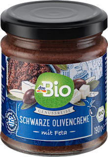 Brotaufstrich, Schwarze Olivencreme mit Feta dmBio