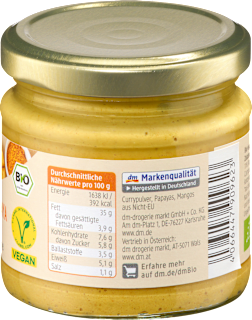 Brotaufstrich, Streichcreme Curry-Papaya Mango dmBio