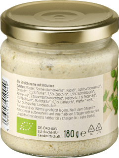 Brotaufstrich, Streichcreme Gartenkräuter  dmBio