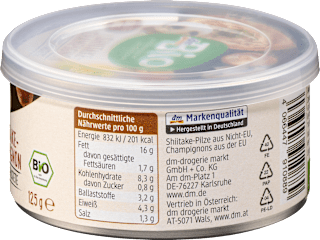 Brotaufstrich, Vegane Pastete Shiitake-Champignon dmBio