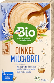Dinkel-Milchbrei ab dem 5. Monat dmBio