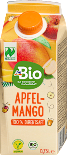 Direktsaft, Apfel-Mango mit Mangomark dmBio